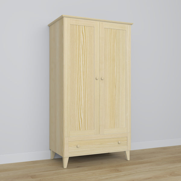 Pine wardrobe 2D1S Scandi clear pine