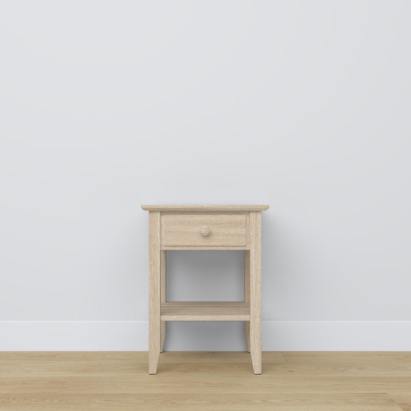 Oak bedside table 1S N01 Scandi oak bleached