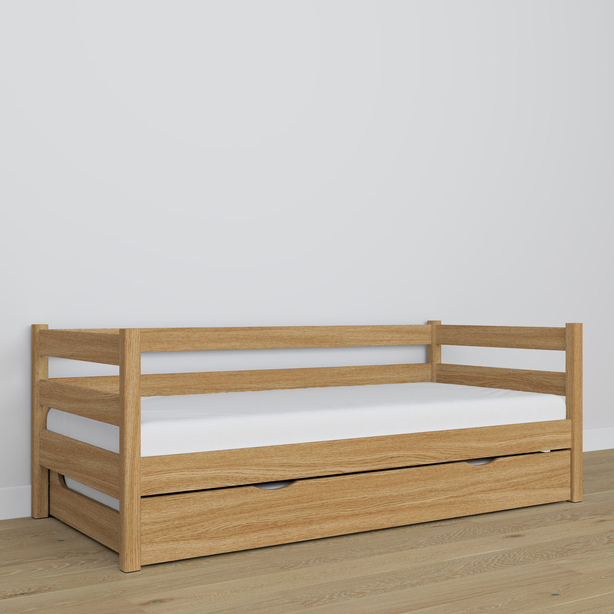 Sofa bed natural oak – oak details, high quality Nizio