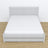 Lit double avec tiroir en bois gris – vue en biais, chambre scandinave