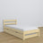 Letto pino trasparente – cassetto per materasso, dettagli in legno, Nizio Home