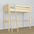 Loft bed clear pine in children’s room – scandi arrangement, wooden