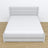 Letto matrimoniale con cassetto in legno grigio – vista diagonale, camera da letto scandi