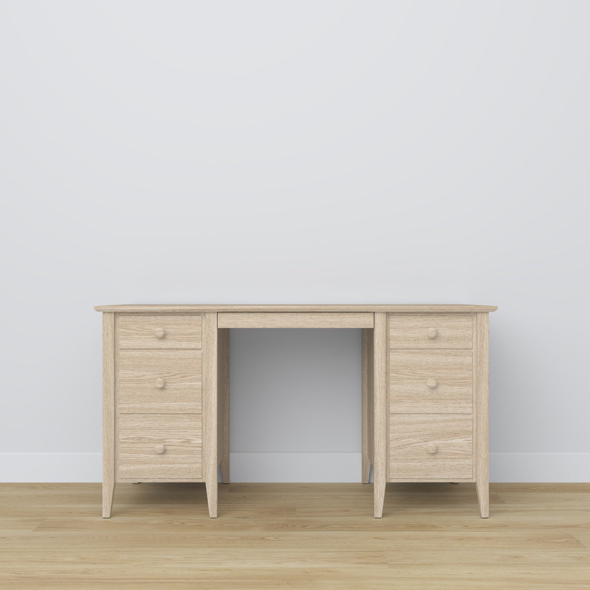 Oak desk 6S Scandi oak bleached