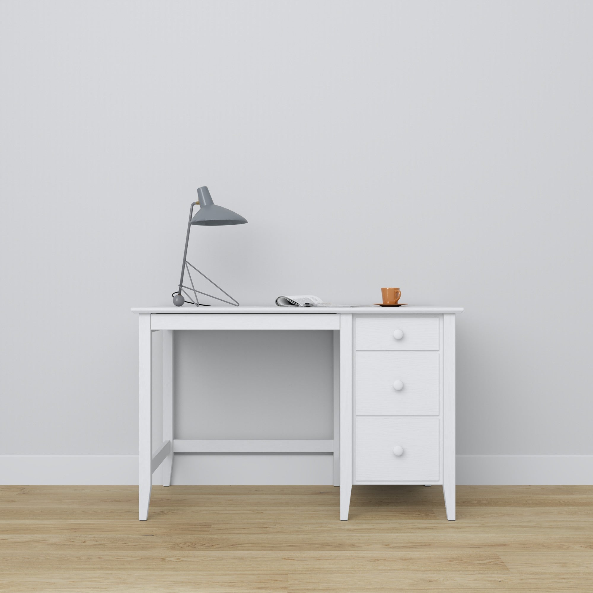 scrivania 3S Scandi in legno in colore su ordinazione RAL/NCS – legno massello, Nizio