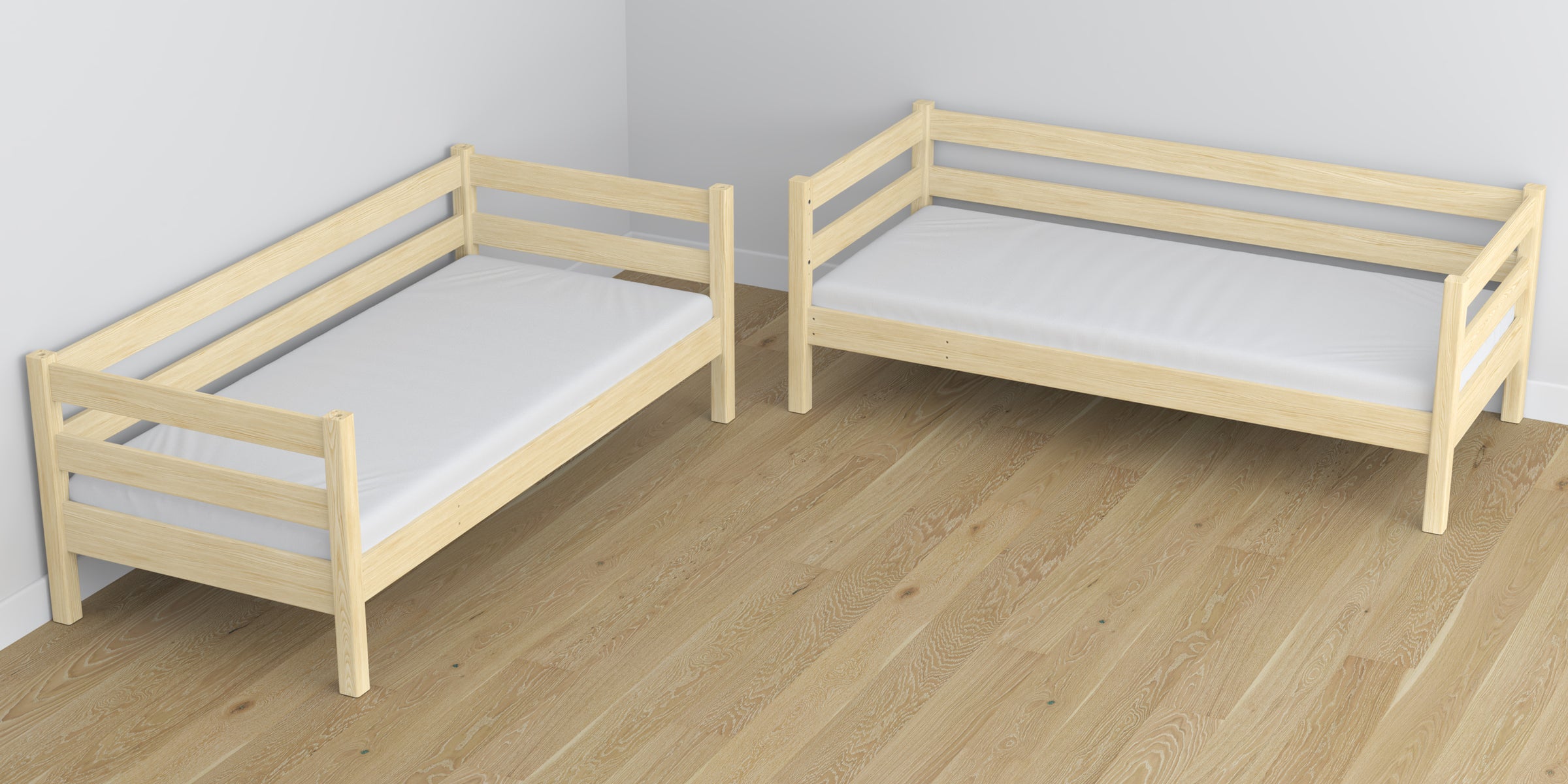Lit superposé en bois pin incolore – dimensions et schéma z tiroir na matelas