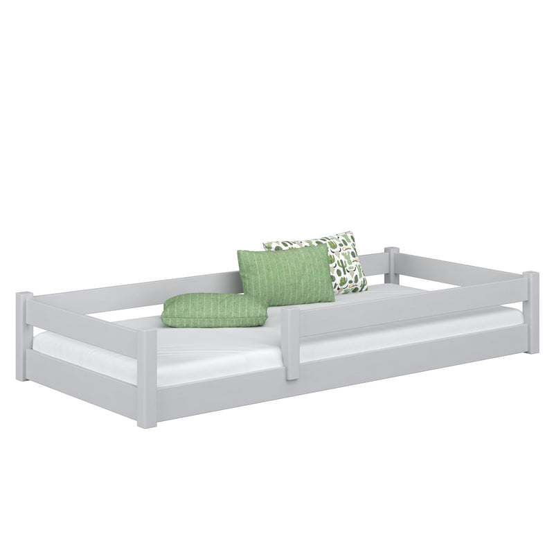Wooden low bed N02 grey