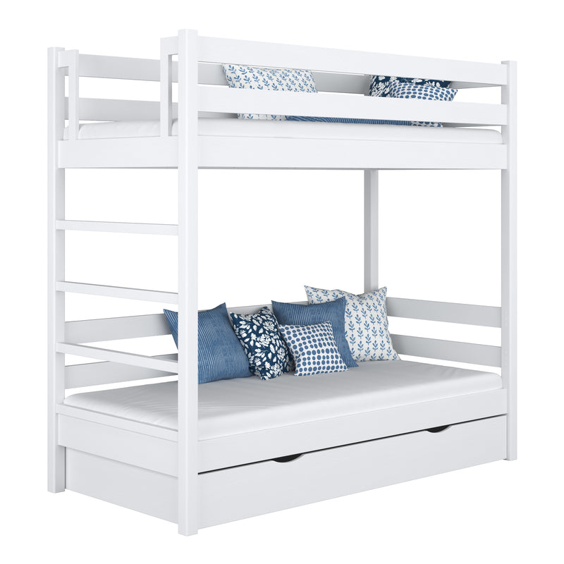 Bunk Bed with Drawer N03 Wooden in Custom RAL/NCS Color – Solid Wood, Nizio