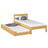 Letto con cassetto per materasso in legno pino naturale – stanza per bambini, scandi Nizio
