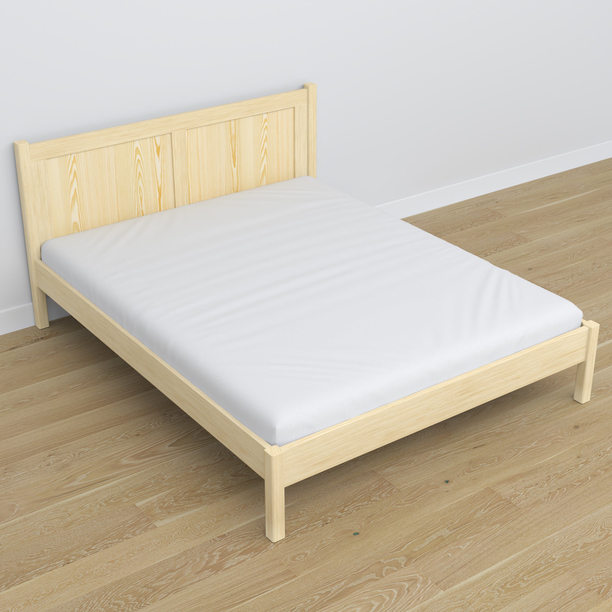 Lit double pin incolore w chambre – décoration avec literie, style scandinave
