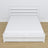 Letto matrimoniale con cassetto in legno bianco – vista diagonale, camera da letto scandi
