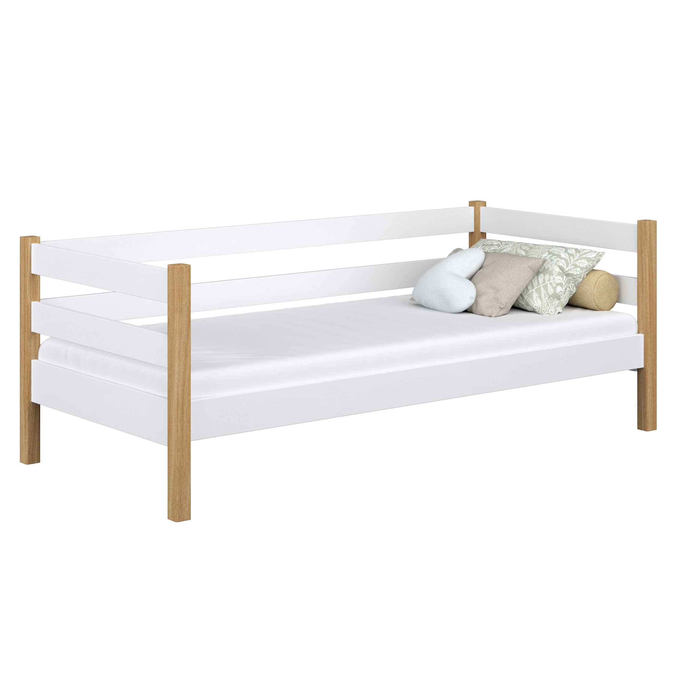 Sofa bed wooden white-oak – children’s room, Scandinavian style Nizio