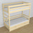 Lit superposé en bois pin incolore – intérieur du tiroir na matelas, chambre d'enfant