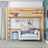 Lit mezzanine pin naturel – échelle i barrière en bois, Nizio Home