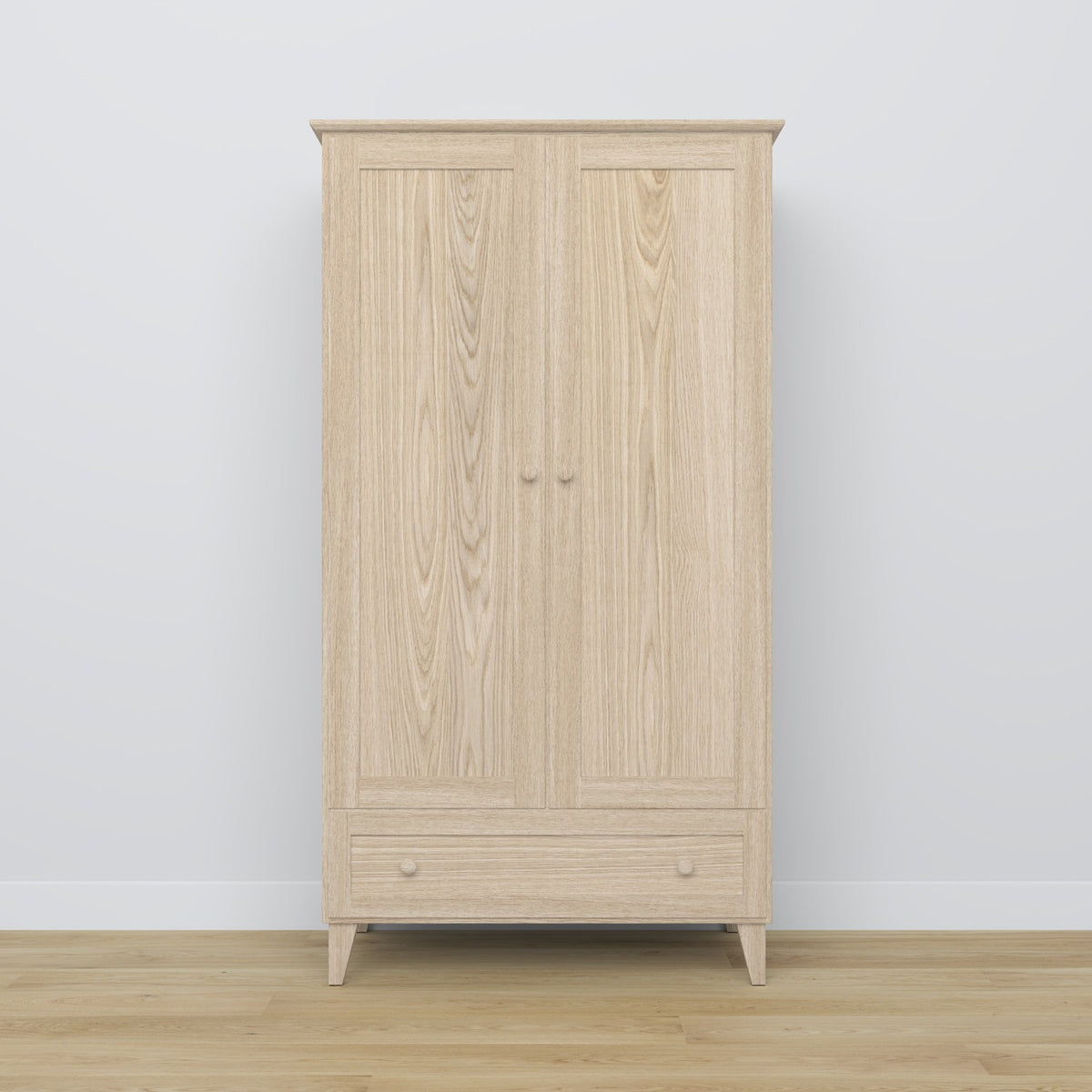 Oak wardrobe 2D1S Scandi oak bleached