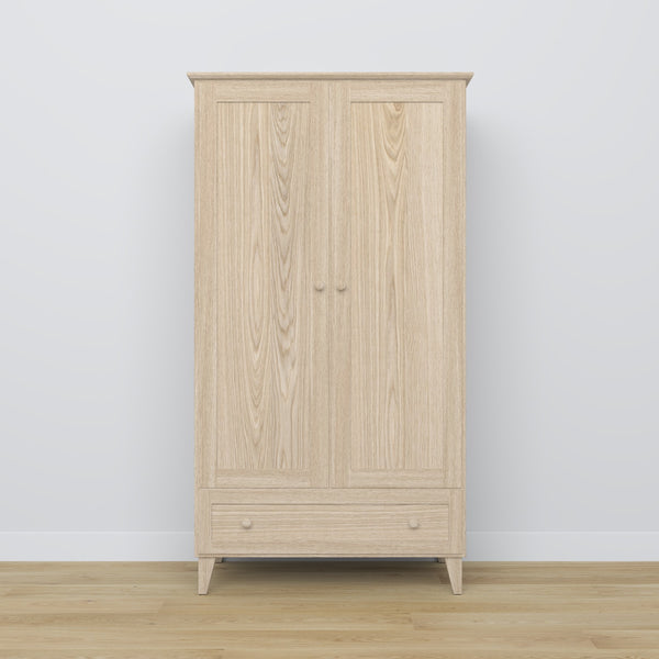 Oak wardrobe 2D1S Scandi oak bleached
