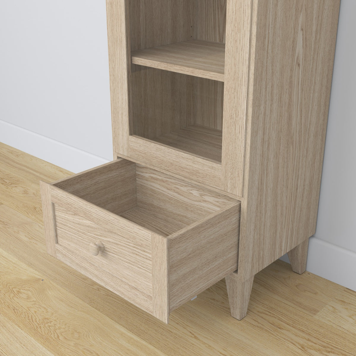Oak display cabinet 1S 57 Scandi oak bleached