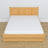 Double bed with wooden drawer natural pine – angled view, scandi bedroom