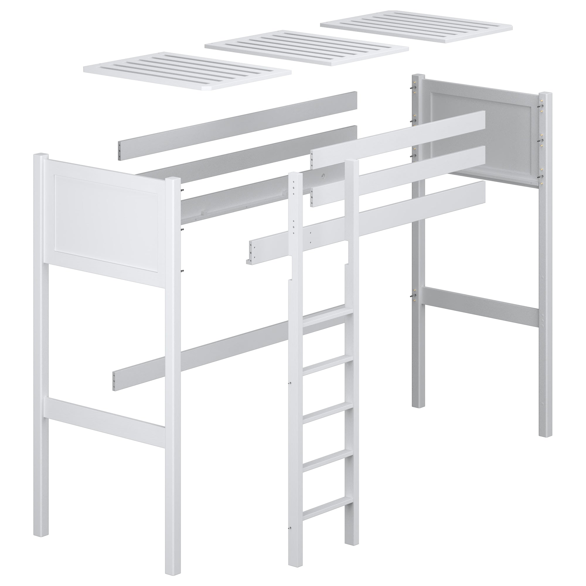 Loft bed bleached oak oak – dimensions and diagram, Nizio
