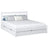 Wooden double bed with drawer N01 white – overall view, solid pine wood