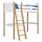 Hochbett aus Holz, Weiß-Eiche – Kinderzimmer, Massivholz, Scandi-Stil