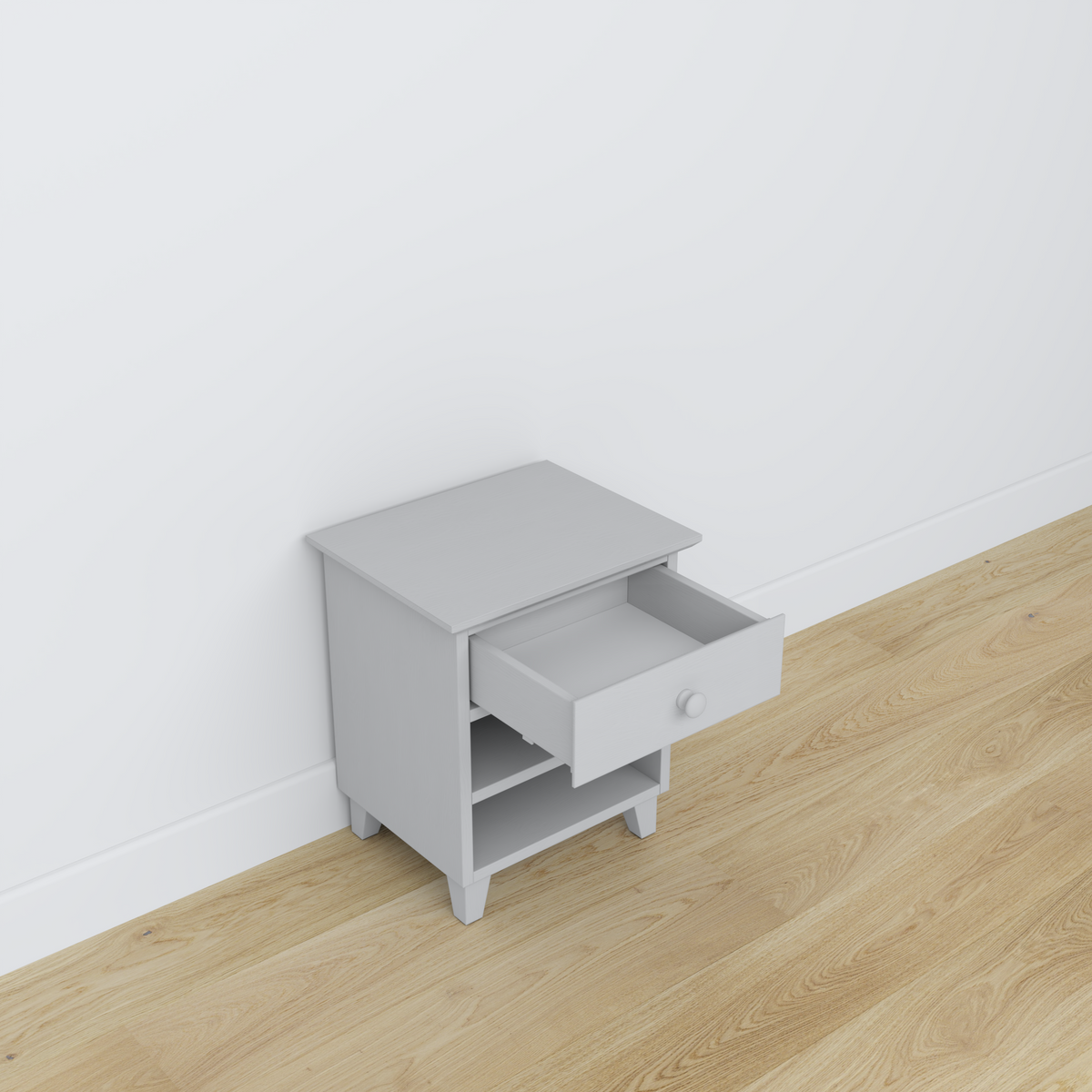 Comodino in legno 1S N02 Scandi grigio cenere