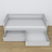 Sofa bed wooden grey – angled view, scandi