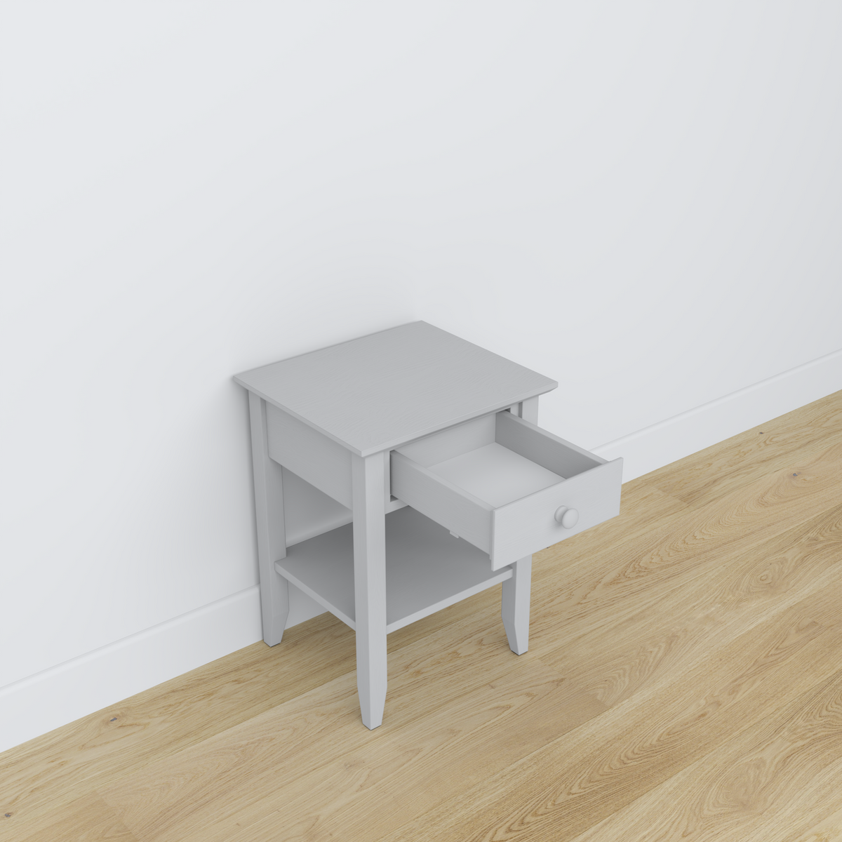 Comodino in legno 1S N01 Scandi grigio cenere