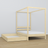 Letto con baldacchino in legno pino trasparente in nella cameretta dei bambini – allestimento scandi