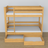 Etagenbett Kiefer natur – Holzlattenrost, Seitenansicht