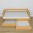 Sofa bed wooden natural pine – angled view, scandi