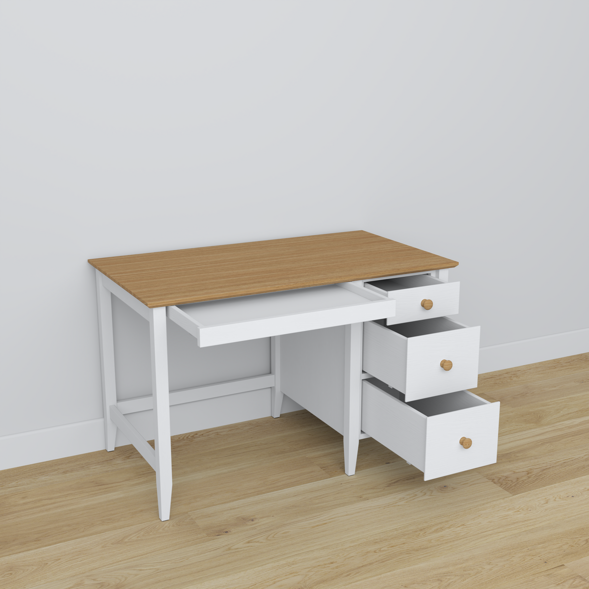 Scrivania in legno 3S Scandi bianco / rovere naturale