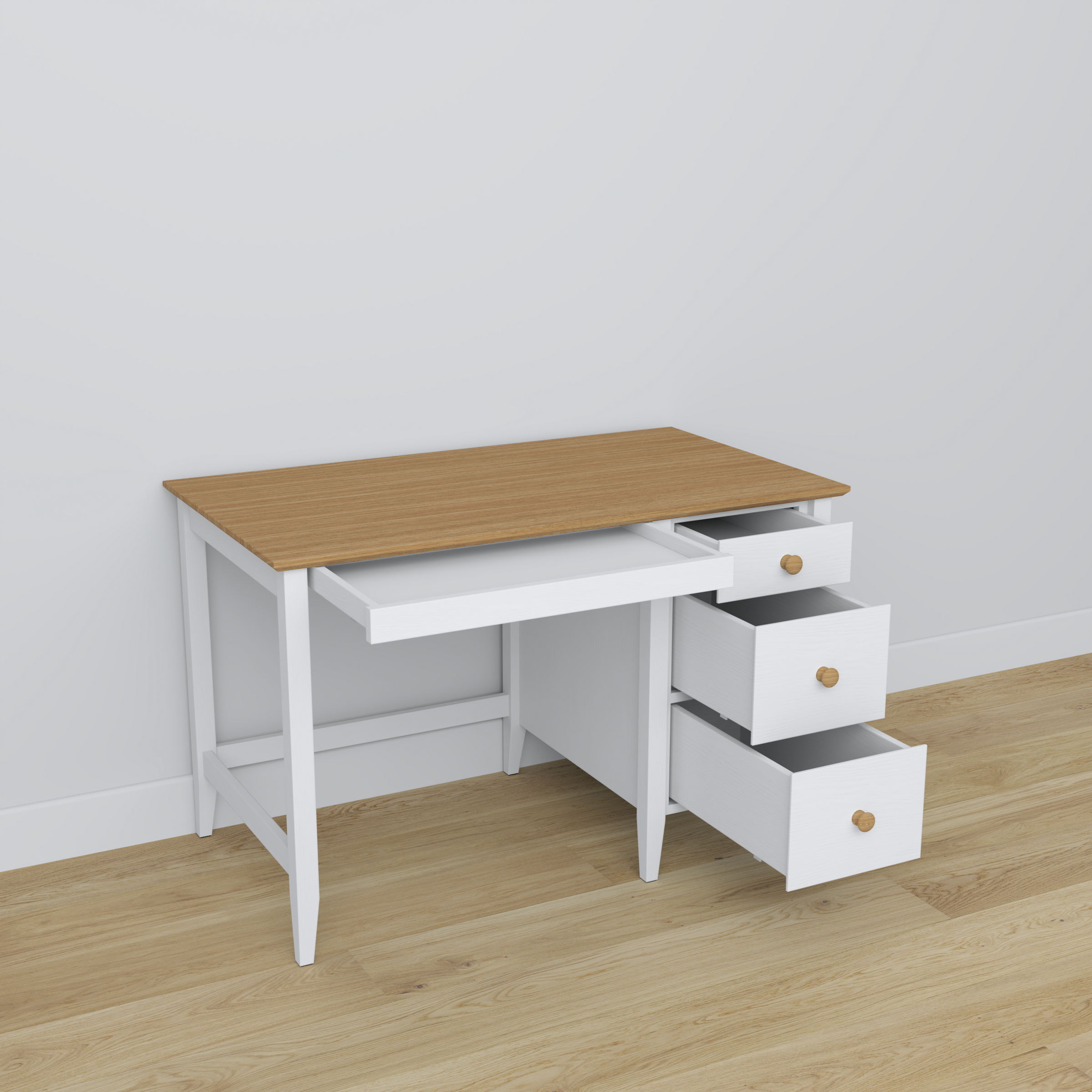 Scrivania in legno 3S Scandi bianco / rovere naturale