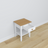 Comodino in legno 1S N01 Scandi bianco / rovere naturale