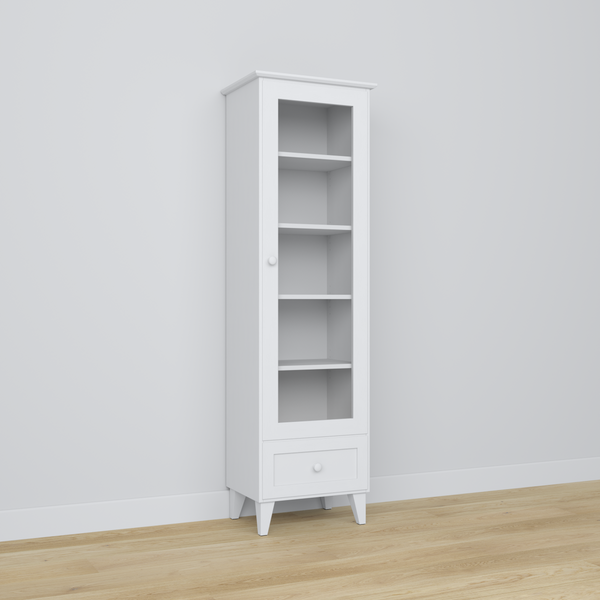 Holzvitrine 1S 57 Scandi weiß