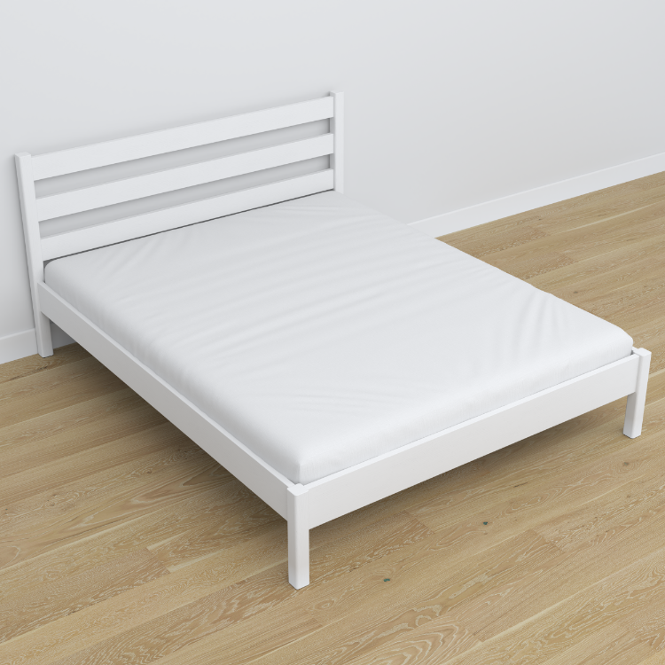 Lit double blanc w chambre – décoration avec literie, style scandinave