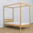 Bett Kiefer natur mit Baldachin – dekorativer Rahmen aus Holz, kindersicher