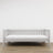 Sofa bed wooden grey – side view, shape and proportions of the furniture