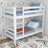 White bunk bed N01 – rounded edges, safe finish
