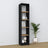 Scaffale in legno nero-quercia – salotto e studio, legno massello, stile scandinavo Nizio