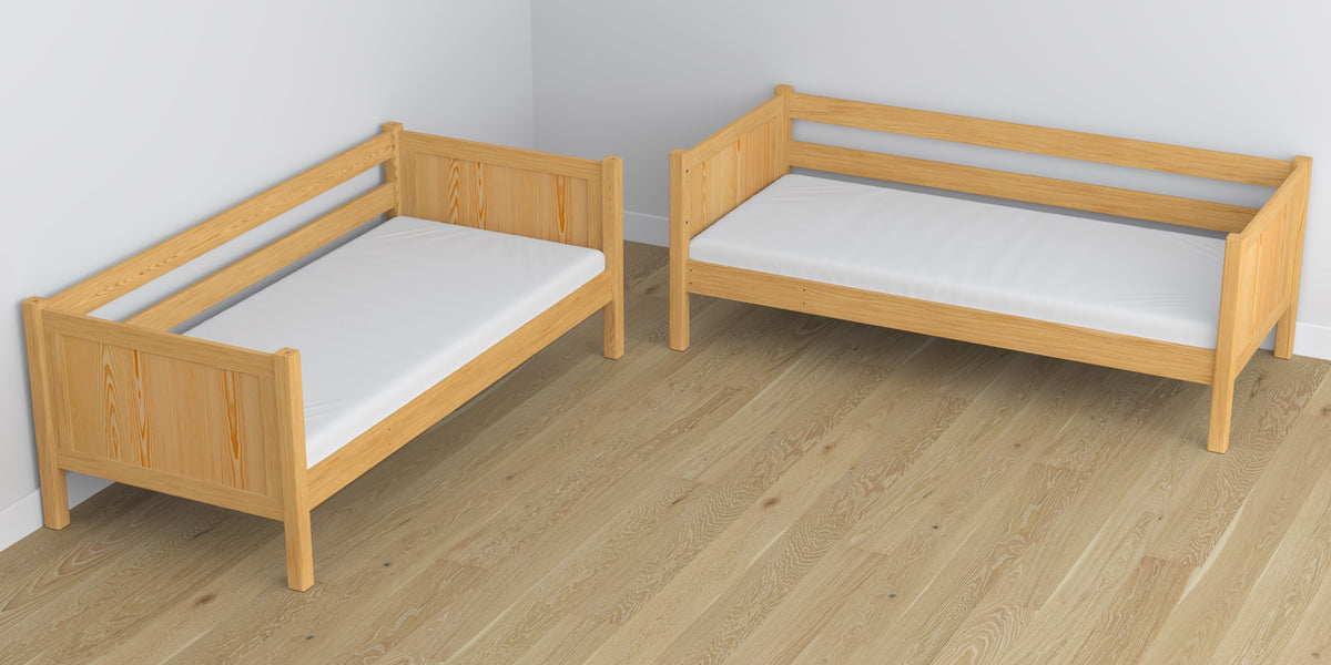 Lit superposé en bois pin naturel – intérieur du tiroir na matelas, chambre d'enfant