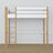 Letto a soppalco bianco-quercia – scala e sponda in legno, Nizio Home