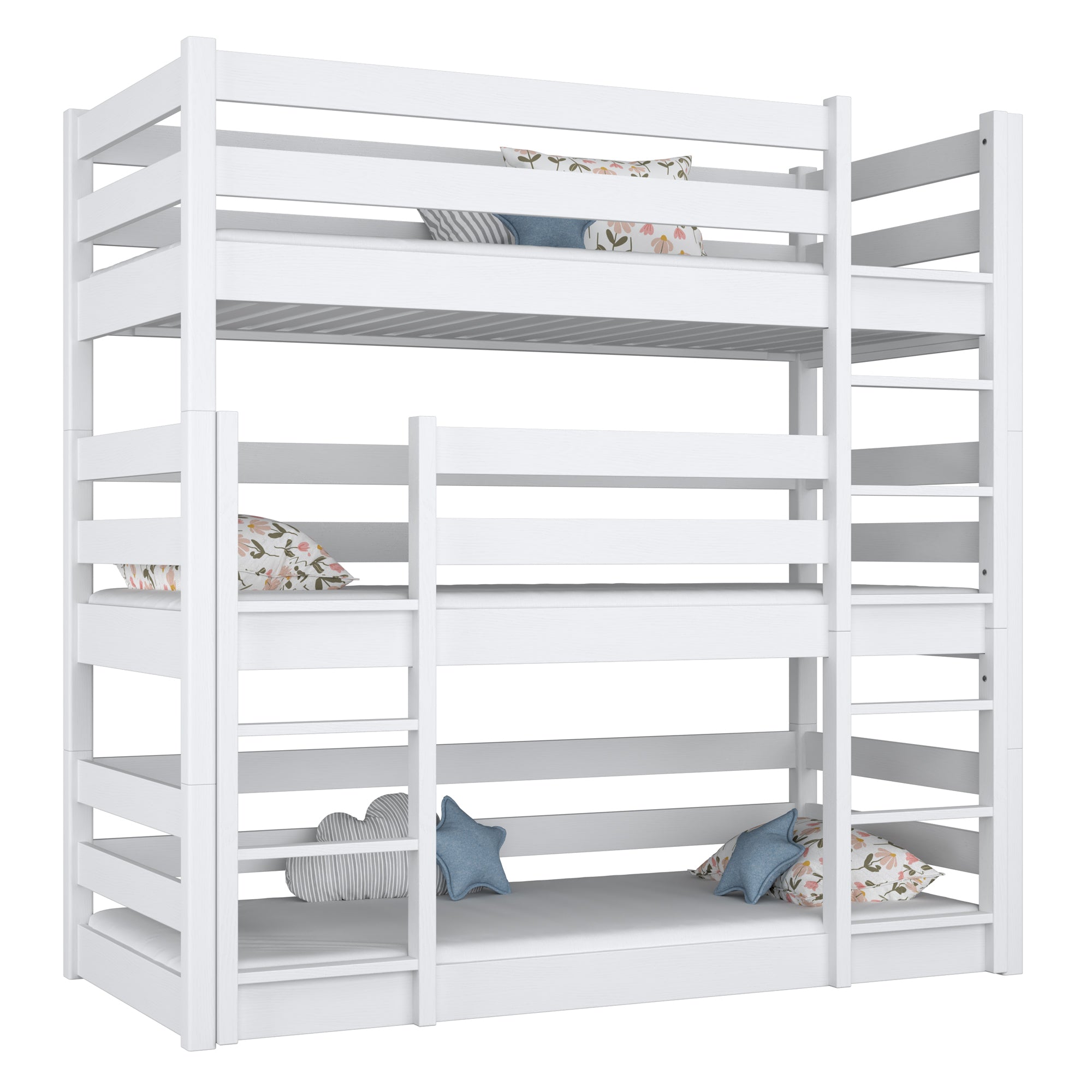 lit superposé 3 niveaux N01 en bois dans la couleur sur commande RAL/NCS – bois massif, Nizio