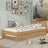 Natural Oak Bed with Drawer for Additional Mattress – Oak, for Children, Nizio