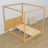 Letto con baldacchino pino naturale in legno – vista laterale, stile scandi