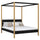 Lit double à baldaquin en bois noir-chêne – chambre, style scandinave