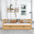 Sofa bed wooden natural pine – open drawer, bedding storage