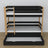 Black and Oak Wooden Bunk Bed with Drawer – Dimensions and Diagram, Nizio