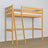 Lit mezzanine pin naturel en bois – dimensions et schéma, Nizio