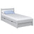 Letto grigio con cassetto – capiente vano, in legno, per bambini Nizio